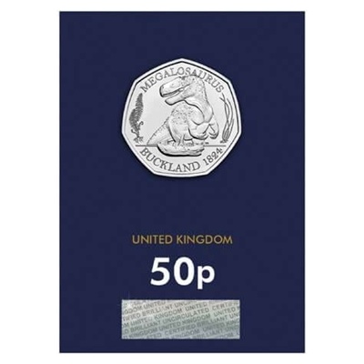 2020 BU 50p Coin (Card) - Megalosaurus